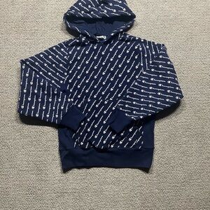 Champion Blue Patterned Pullover Sweater Reverse Weave